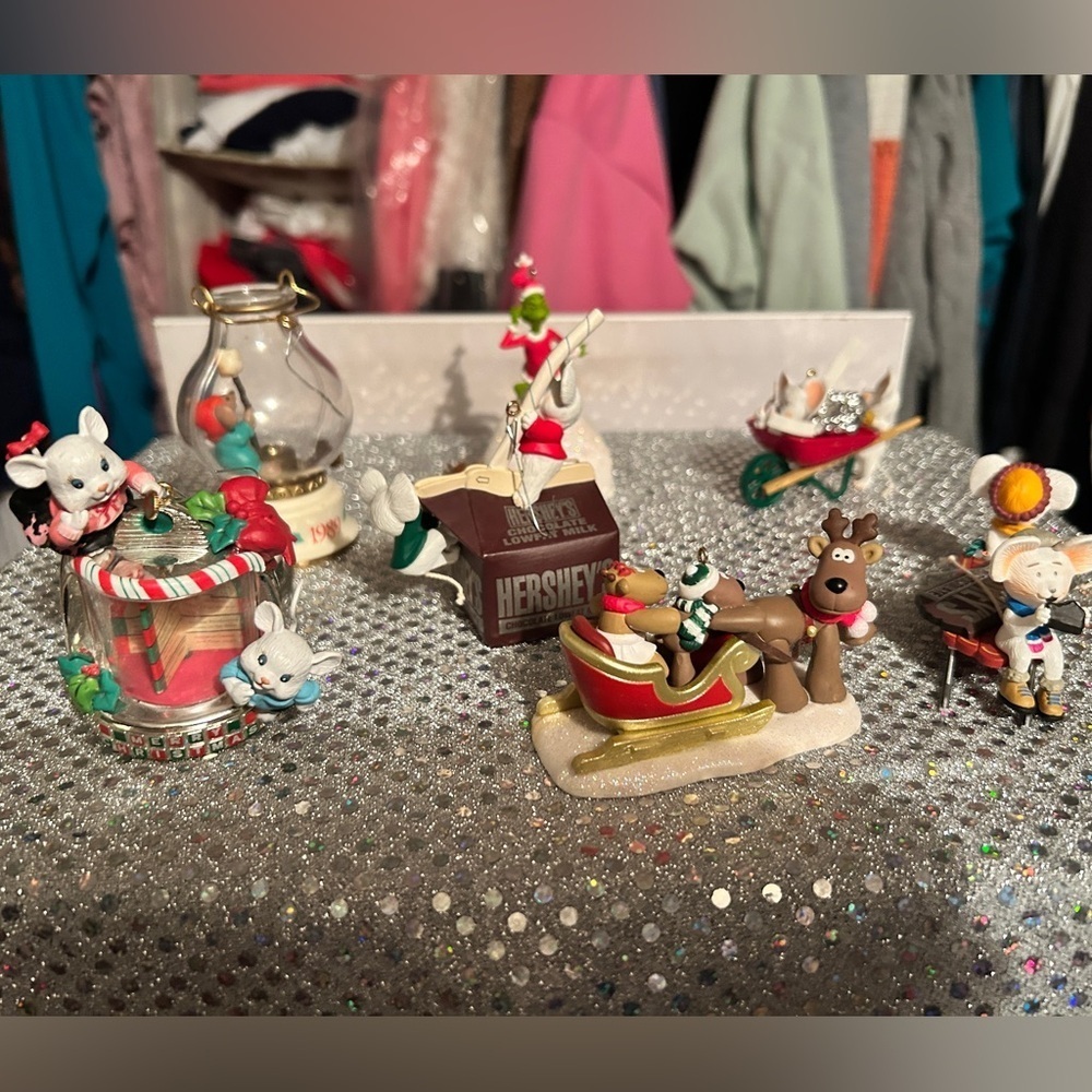 Lot of 7 Precious Hallmark ornaments, no boxes